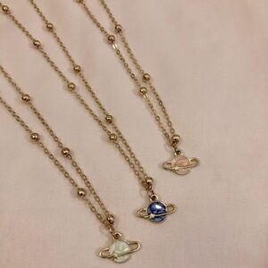 💙5 for$20💙 Multi-Colored Space Planets Layering Necklaces (Set of 3)